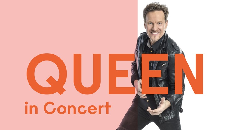 Magnus Bäcklund. Text i bild: Queen in concert