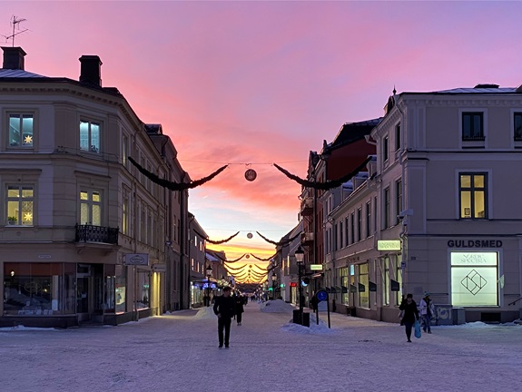 Vy över Västra Storgatan Nyköping