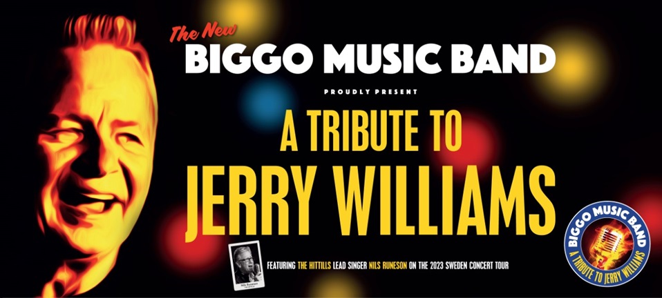 Porträtt på Jerry Williams. Text i bild: A Tribute to Jerry Williams