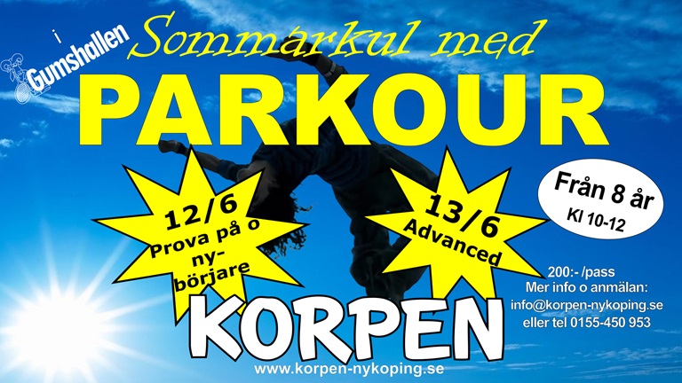 Sommarlovsparkour hos Korpen Nyköping